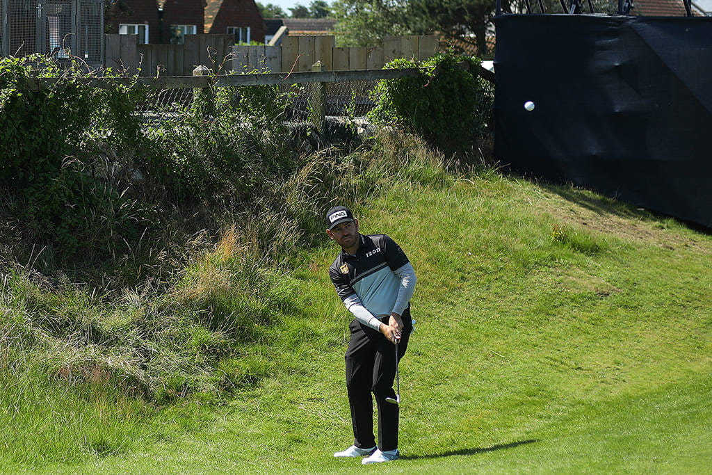 Louis Oosthuizen plays a pitch at Royal St George's